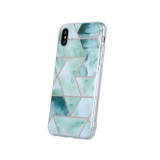 OEM iPhone 12 Pro Max hátlaptok, telefon tok, kemény, mozaik mintás, zöld, Geometric Marmur