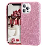 OEM iPhone 12 Pro Max szilikon tok, hátlaptok, telefon tok, csillámos, pink, Glitter