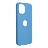 OEM iPhone 12 Pro Max szilikon tok, hátlaptok, telefon tok, velúr belsővel, logonál kivágott, matt, kék, Silicone Premium