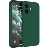 OEM iPhone 12 szilikon tok, telefon tok, hátlaptok, matt, zöld, Matt case