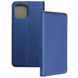 OEM iPhone 13 Mini könyvtok, fliptok, telefon tok, mágneszáras, sötétkék, Smart Case book