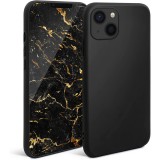 OEM iPhone 13 Mini szilikon tok, hátlaptok, telefon tok, matt, fekete, kamera védelemmel