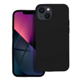 OEM iPhone 13 Mini szilikon tok, hátlaptok, telefon tok, velúr belsővel, matt, fekete, Silicone