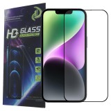 OEM iPhone 13 Mini üvegfólia, tempered glass, előlapi, 9D, edzett, hajlított, fekete kerettel