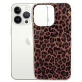 OEM iPhone 13 Pro hátlaptok, telefon tok, kemény, leopárd mintás, Gold Glam Leopard print 1