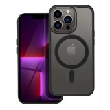 OEM iPhone 13 Pro hátlaptok, telefon tok, MagSafe kompatibilis, átlátszó, fekete kerettel, Color Edge Mag Cover