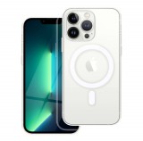 OEM iPhone 13 Pro hátlaptok, telefon tok, MagSafe kompatibilis, átlátszó, kamera védelemmel, Mag Cover