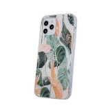 OEM iPhone 13 Pro hátlaptok, telefon tok, műanyag, levél mintás, kemény, Gold Glam