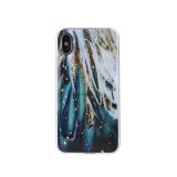 OEM iPhone 13 Pro hátlaptok, telefon tok, műanyag, toll mintás, kemény, Gold Glam