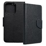 OEM iPhone 13 Pro könyvtok, fliptok, telefon tok, bankkártyatartós, mágneszáras, fekete, Fancy