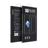 OEM iPhone 13 Pro Max / 14 Plus (6,7") előlapi üvegfólia, edzett, hajlított, fekete keret, 5D Full Glue