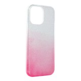 OEM iPhone 13 Pro Max szilikon tok, hátlaptok, telefon tok, csillámos, pink-ezüst, Shining Case