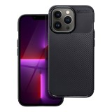 OEM iPhone 13 Pro Max szilikon tok, hátlaptok, telefon tok, karbon mintás, fekete, Carbon Premium