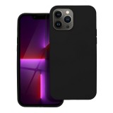 OEM iPhone 13 Pro Max szilikon tok, hátlaptok, telefon tok, velúr belsővel, matt, fekete, Silicone