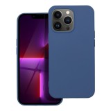 OEM iPhone 13 Pro Max szilikon tok, hátlaptok, telefon tok, velúr belsővel, matt, kék, Silicone