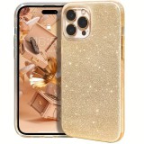 OEM iPhone 13 Pro szilikon tok, hátlaptok, telefon tok, csillámos, arany, Glitter