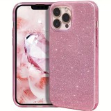 OEM iPhone 13 Pro szilikon tok, hátlaptok, telefon tok, csillámos, pink, Glitter