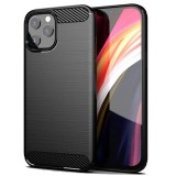 OEM iPhone 13 Pro szilikon tok, hátlaptok, telefon tok, karbon mintás, fekete, Carbon case