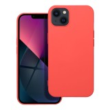 OEM iPhone 13 szilikon tok, hátlaptok, telefon tok, velúr belsővel, matt, barack színű, Silicone