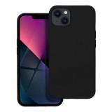 OEM iPhone 13 szilikon tok, hátlaptok, telefon tok, velúr belsővel, matt, fekete, Silicone