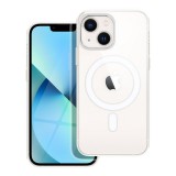 OEM iPhone 14 hátlaptok, telefon tok, MagSafe kompatibilis, átlátszó, kamera védelemmel, Mag Cover