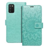 OEM iPhone 14 Plus (6.7") telefon tok, könyvtok, oldalra nyíló tok, mágnesesen záródó, zöld, mandala, Forcell Mezzo