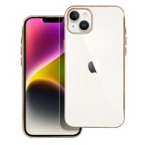 OEM iPhone 14 Plus szilikon tok, hátlap tok, telefon tok, átlátszó, fehér keretes, Lux