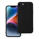 OEM iPhone 14 Plus szilikon tok, hátlaptok, TPU telefon tok, MagSafe kompatibilis, fekete, Mag Cover