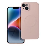 OEM iPhone 14 Plus szilikon tok, hátlaptok, TPU telefon tok, MagSafe kompatibilis, púderrózsaszín, Mag Cover