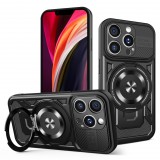 OEM iPhone 14 Pro Max Defender Armor Mag tok – mágneses, MagSafe kompatibilis, kitámasztható, ütésálló, fekete