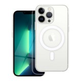OEM iPhone 14 Pro Max hátlaptok, telefon tok, MagSafe kompatibilis, átlátszó, kamera védelemmel, Mag Cover