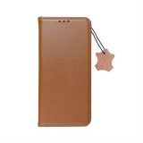 OEM iPhone 14 Pro Max könyvtok, fliptok, telefon tok, bankkártyatartós, mágneszáras, bőr, barna, Leather