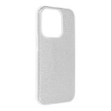 OEM iPhone 14 Pro szilikon tok, hátlaptok, telefon tok, csillámos, ezüst, Shining Case