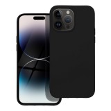 OEM iPhone 14 Pro szilikon tok, hátlaptok, telefon tok, velúr belsővel, matt, fekete, Silicone