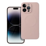 OEM iPhone 14 Pro szilikon tok, hátlaptok, TPU telefon tok, MagSafe kompatibilis, púderrózsaszín, Mag Cover