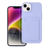 OEM iPhone 14 szilikon tok, hátlap tok, telefon tok, bankkártya tartóval, lila, Card