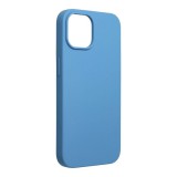 OEM iPhone 14 szilikon tok, hátlaptok, telefon tok, velúr belsővel, matt, kék, Silicone Premium