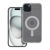 OEM iPhone 15 hátlaptok, telefon tok, MagSafe kompatibilis, átlátszó, Mag Cover