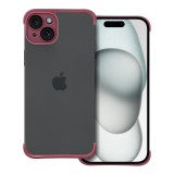 OEM iPhone 15 Plus (6.7") keret tok, TPU tok, kameravédelem, bordó, Mini Bumpers