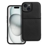 OEM iPhone 15 Plus hátlap tok, telefon tok, stílusos, prémium, fekete, Noble Case