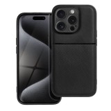 OEM iPhone 15 Pro hátlap tok, telefon tok, stílusos, prémium, fekete, Noble Case