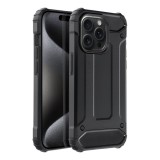 OEM iPhone 15 Pro hátlap tok, telefon tok, ütésálló, fekete, Armor