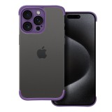 OEM iPhone 15 Pro Max (6.7") keret tok, TPU tok, kameravédelem, sötétlila, Mini Bumpers