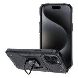 OEM iPhone 15 Pro Max hátlap tok, telefon tok, kitámasztható, mágneses, ütésálló, fekete, Nitro
