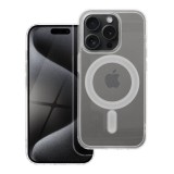 OEM iPhone 15 Pro Max hátlaptok, telefon tok, MagSafe kompatibilis, átlátszó, Mag Cover