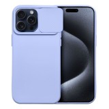 OEM iPhone 15 Pro Max szilikon tok, hátlap tok, kamera védelemmel, levendula színű, SLIDE Case