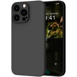 OEM iPhone 15 Pro Max szilikon tok, hátlaptok, telefon tok, kamera védelelmmel, matt, fekete