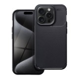 OEM iPhone 15 Pro Max szilikon tok, hátlaptok, telefon tok, karbon mintás, fekete, Carbon Premium
