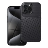 OEM iPhone 15 Pro szilikon tok, hátlap tok, ütésálló, fekete, Thunder