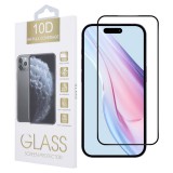 OEM iPhone 15 Pro üvegfólia, tempered glass, előlapi, 10D, edzett, hajlított, fekete kerettel